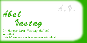 abel vastag business card
